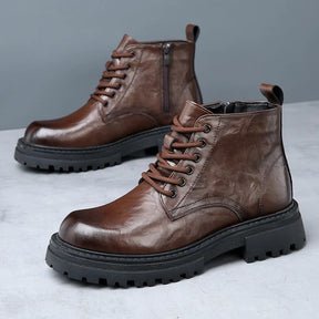 Bota Masculina de Couro Impermeável Marrocos