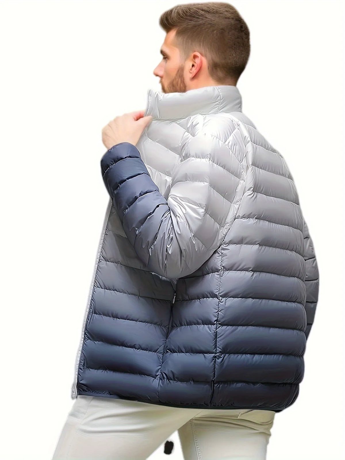 Jaqueta Puffer Masculina Gola Alta Europe