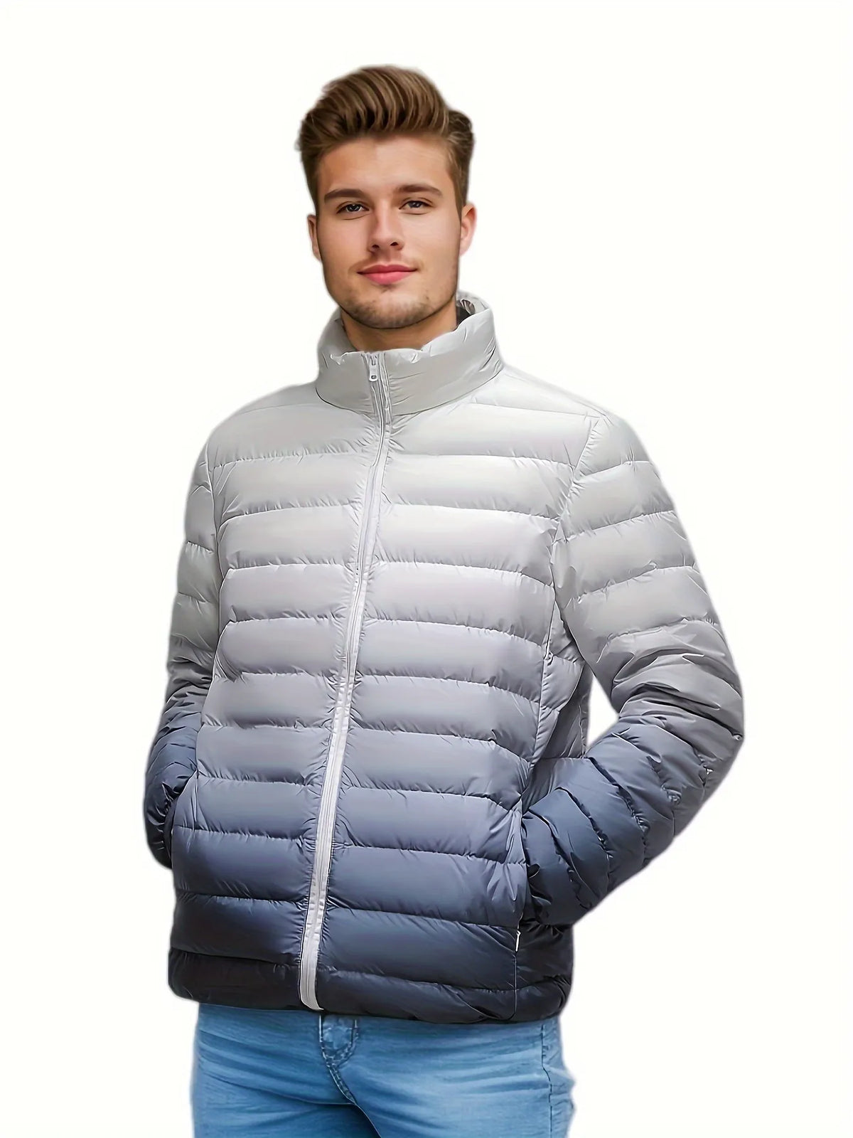 Jaqueta Puffer Masculina Gola Alta Europe